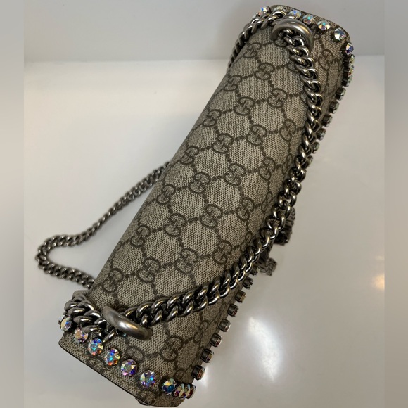 🎀 GUCCI DIONYSUS GG SUPREME CRYSTAL SHOULDER BAG - Picture 17 of 17